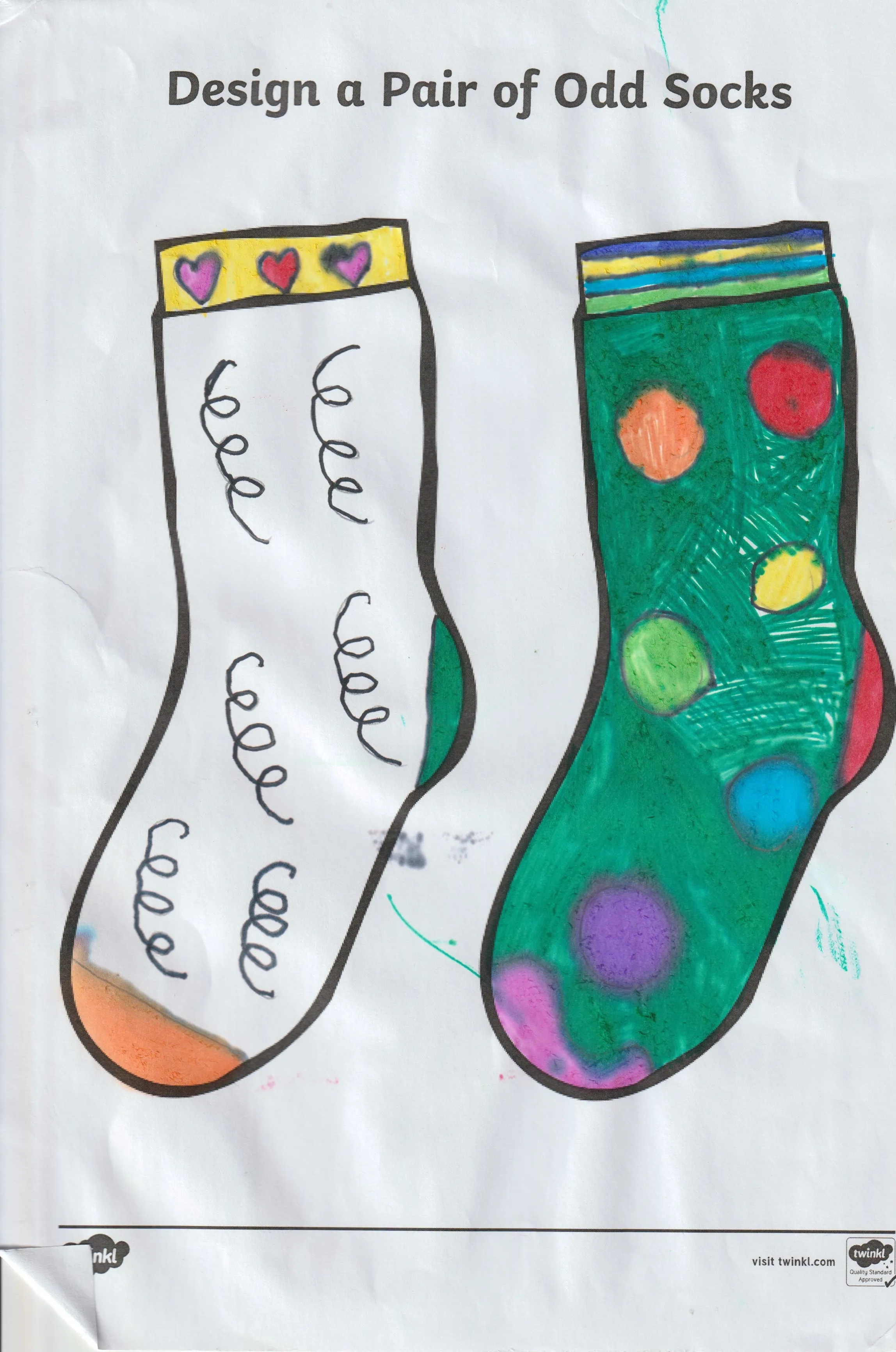 Pair of odd socks I coloured in